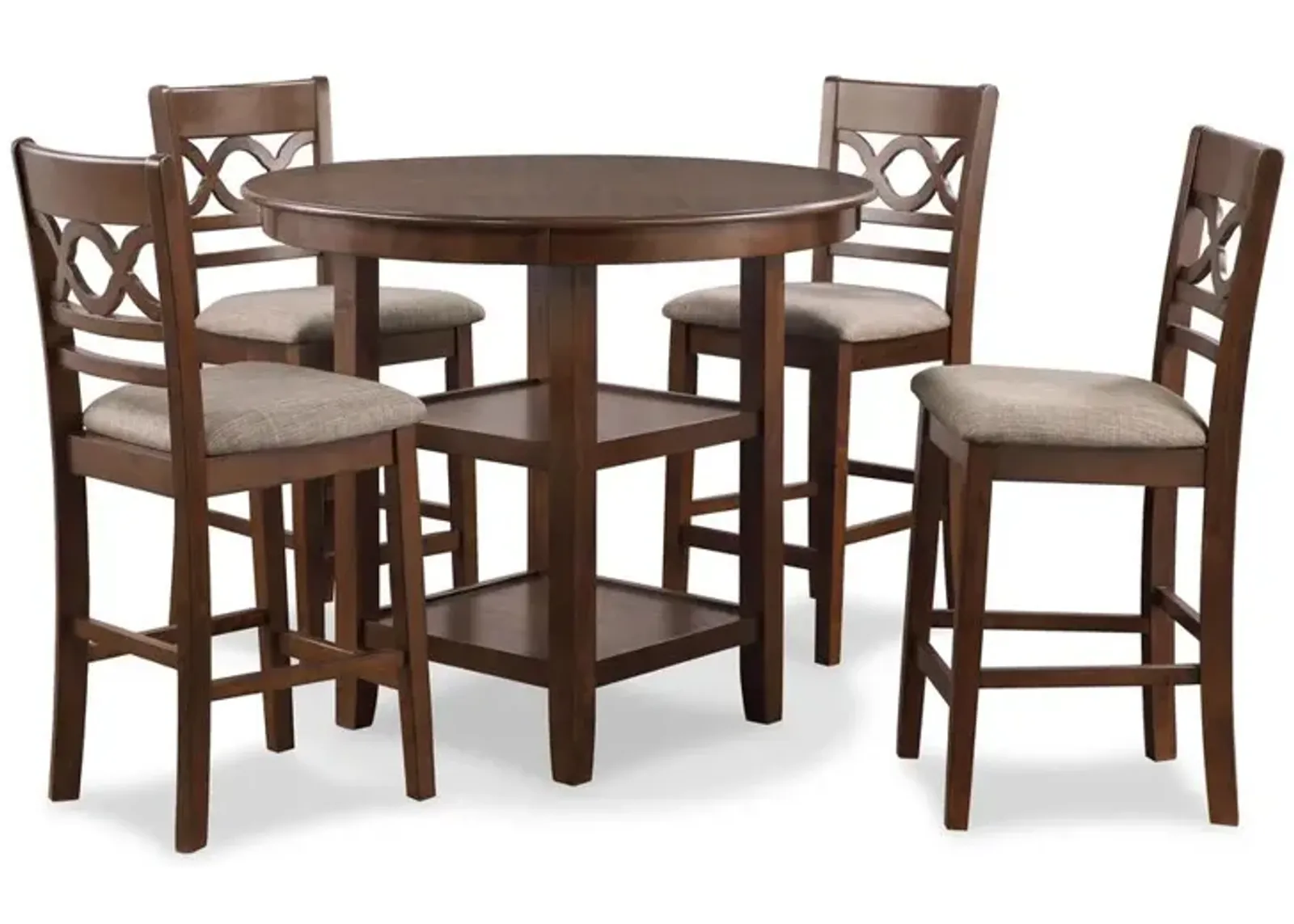 New Classic Furniture Furniture Cori 5-Piece Solid Wood Counter Set in Brown