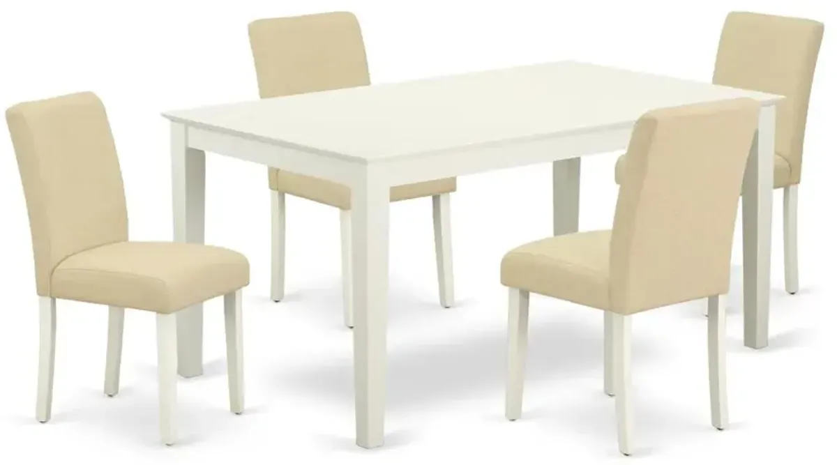 Dining Room Set Linen White, CAAB5-LWH-02