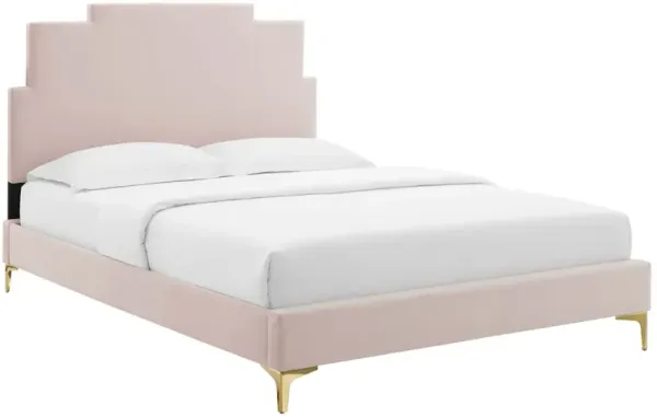 Modway - Lindsey Performance Velvet Queen Platform Bed