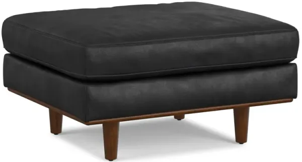 Morrison 33 inch Wide Mid-Century Modern Table Ottoman in Caramel Brown Top Grain Genuine Leather