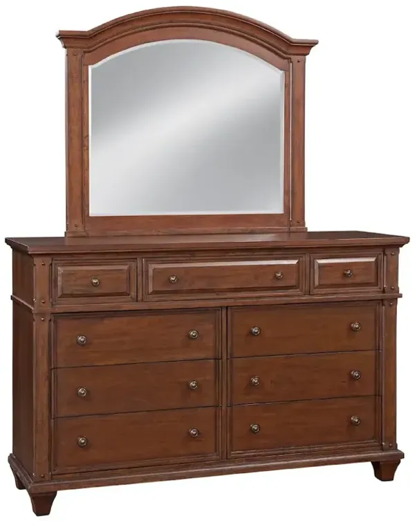 American Woodcrafters Sedona Dresser with Mirror - Cinnamon Cherry