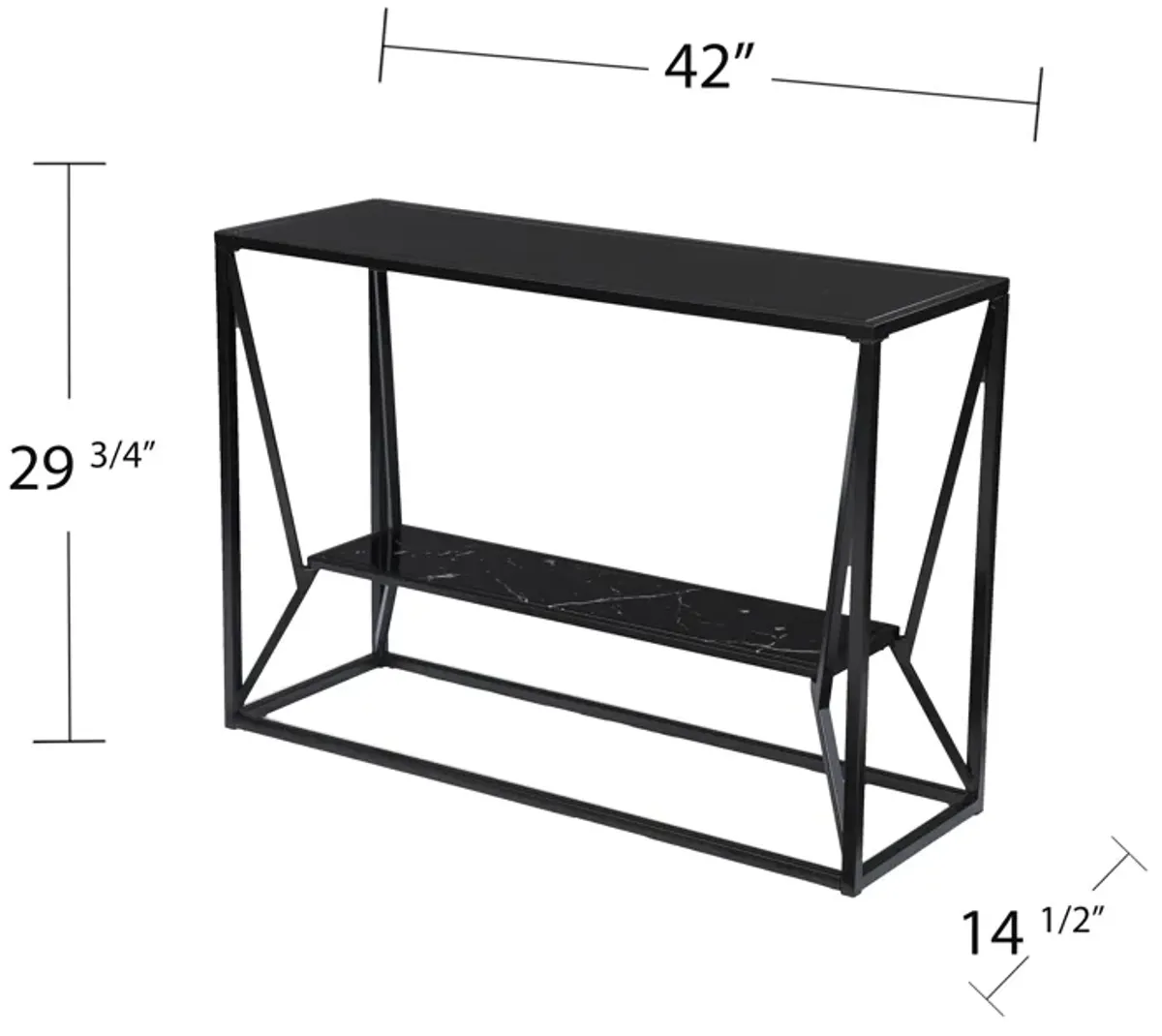 Lila Long Glass-Top Console