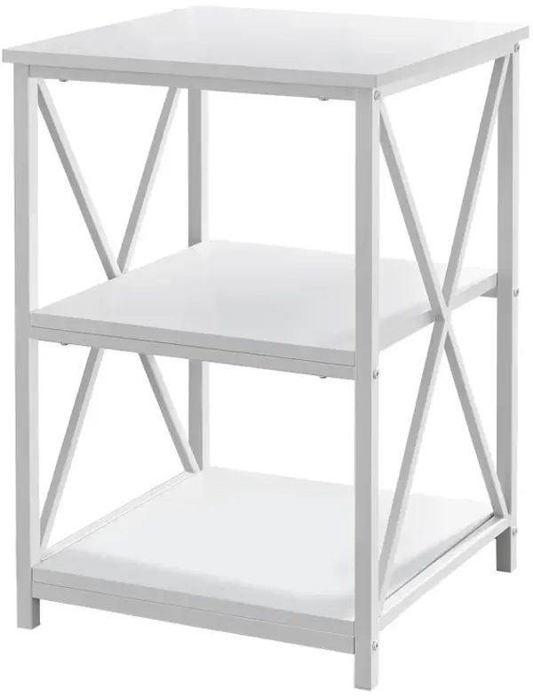 Matte Finish Metal Accent Table – Rectangular Frame for Stylish Display