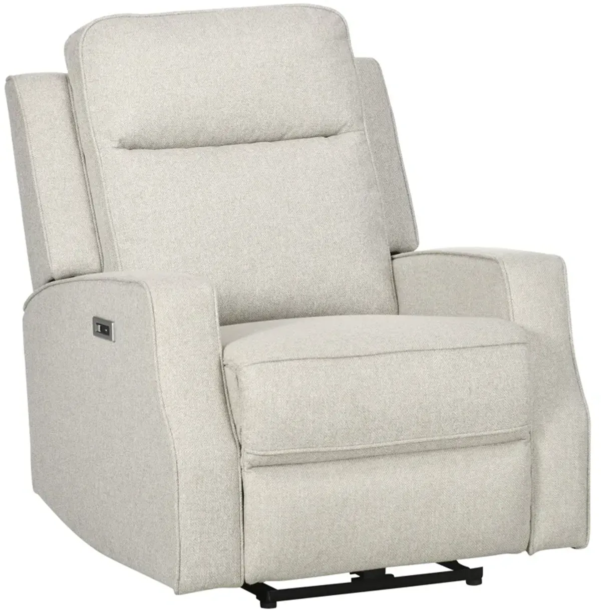 Cream White Lounger: Electric Power Recliner with USB Charging Station