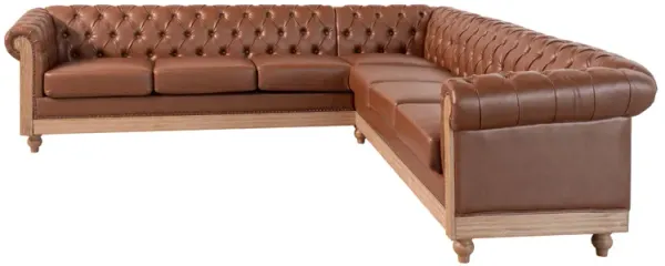 Merax Comfy Large Sectional Sofa with Wooden Legs, Retro Style for Living Room