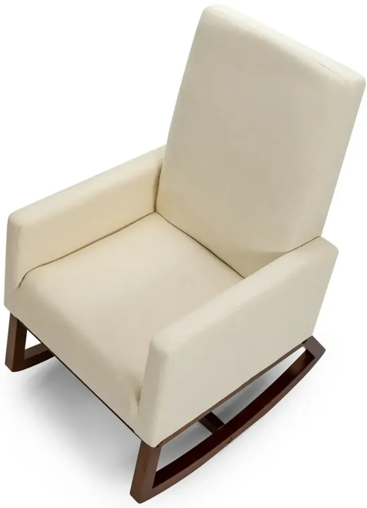 Rocking High Back Upholstered Lounge Armchair with Side Pocket