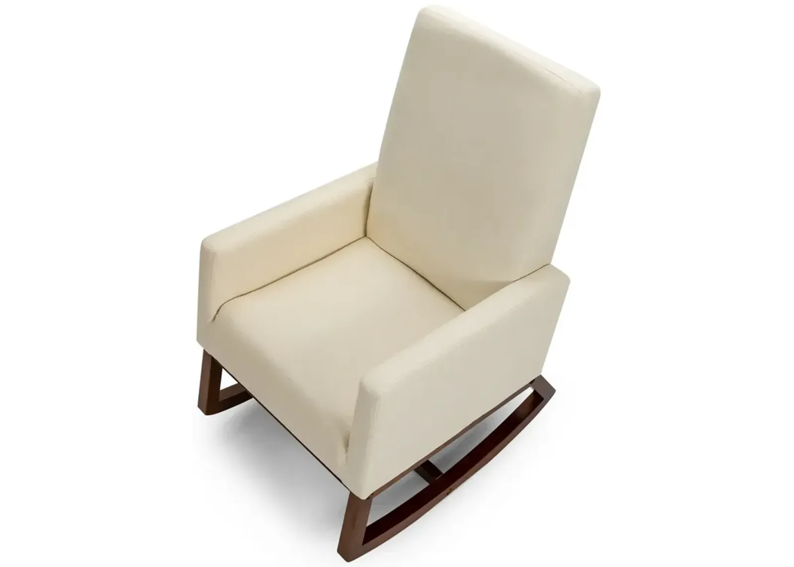 Rocking High Back Upholstered Lounge Armchair with Side Pocket