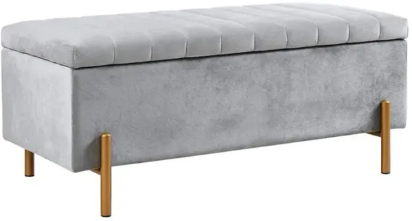 Belen Kox Upholstered Storage Bench with Gold Metal Legs, Belen Kox