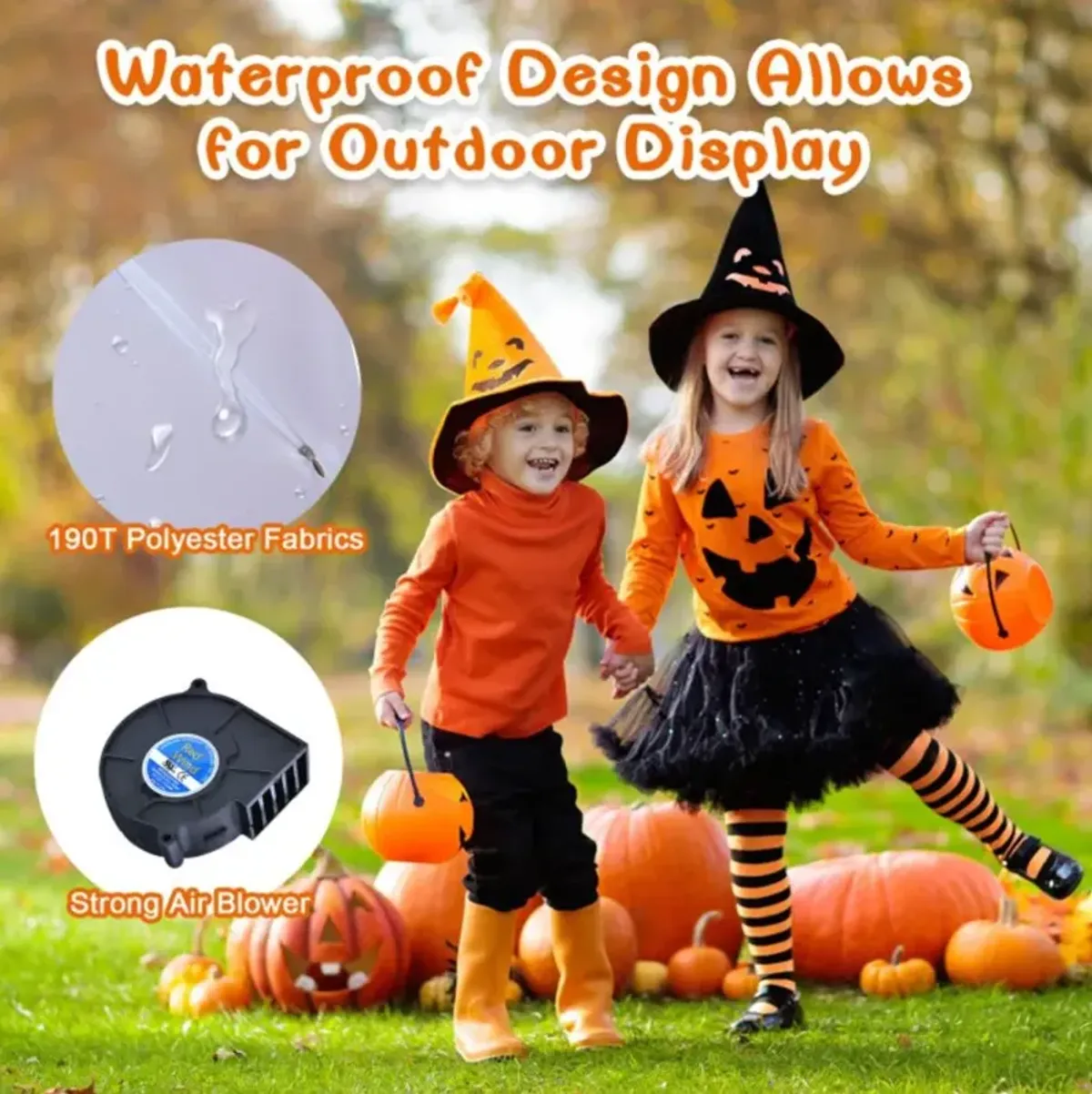 Hivvago 2 Pack 3 Feet Halloween Inflatable Eyeballs with Air Blower