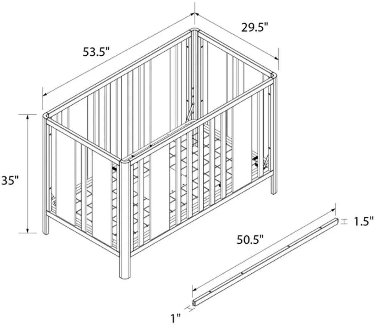 Little Seeds Crawford Curved Post 3-in-1 Crib