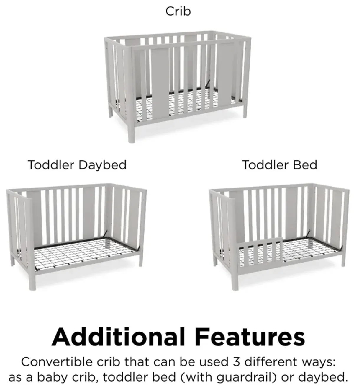 Little Seeds Crawford Curved Post 3-in-1 Crib