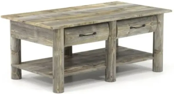 Hivvago FarmHome Cedar Lodge 2 Drawer & 2 Faux Drawers Coffee Table