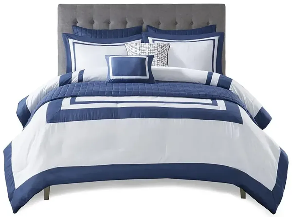 Belen Kox Navy Luxe 8 Piece Comforter Set, Belen Kox