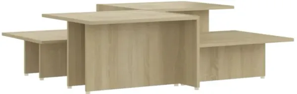 vidaXL Coffee Tables 2 pcs Sonoma Oak 43.9"x19.7"x13" Chipboard