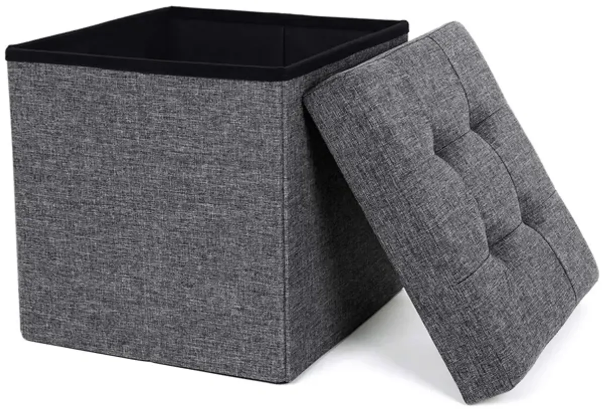 Folding Storage Ottoman Cube Footrest Stool Coffee Table Puppy Step