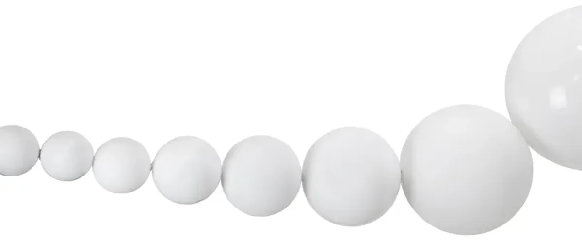 6' White Shiny and Matte Shatterproof Ball Christmas Swag