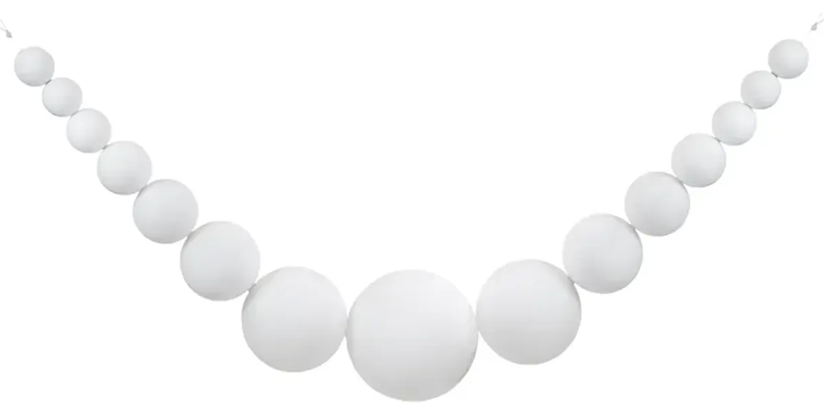 6' White Shiny and Matte Shatterproof Ball Christmas Swag