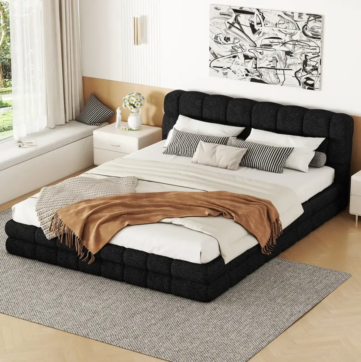 Merax Classic Upholstered Platform Bed