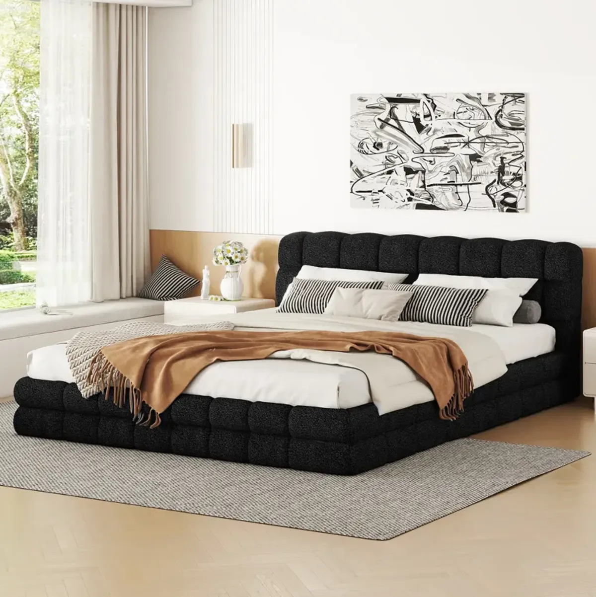 Merax Classic Upholstered Platform Bed