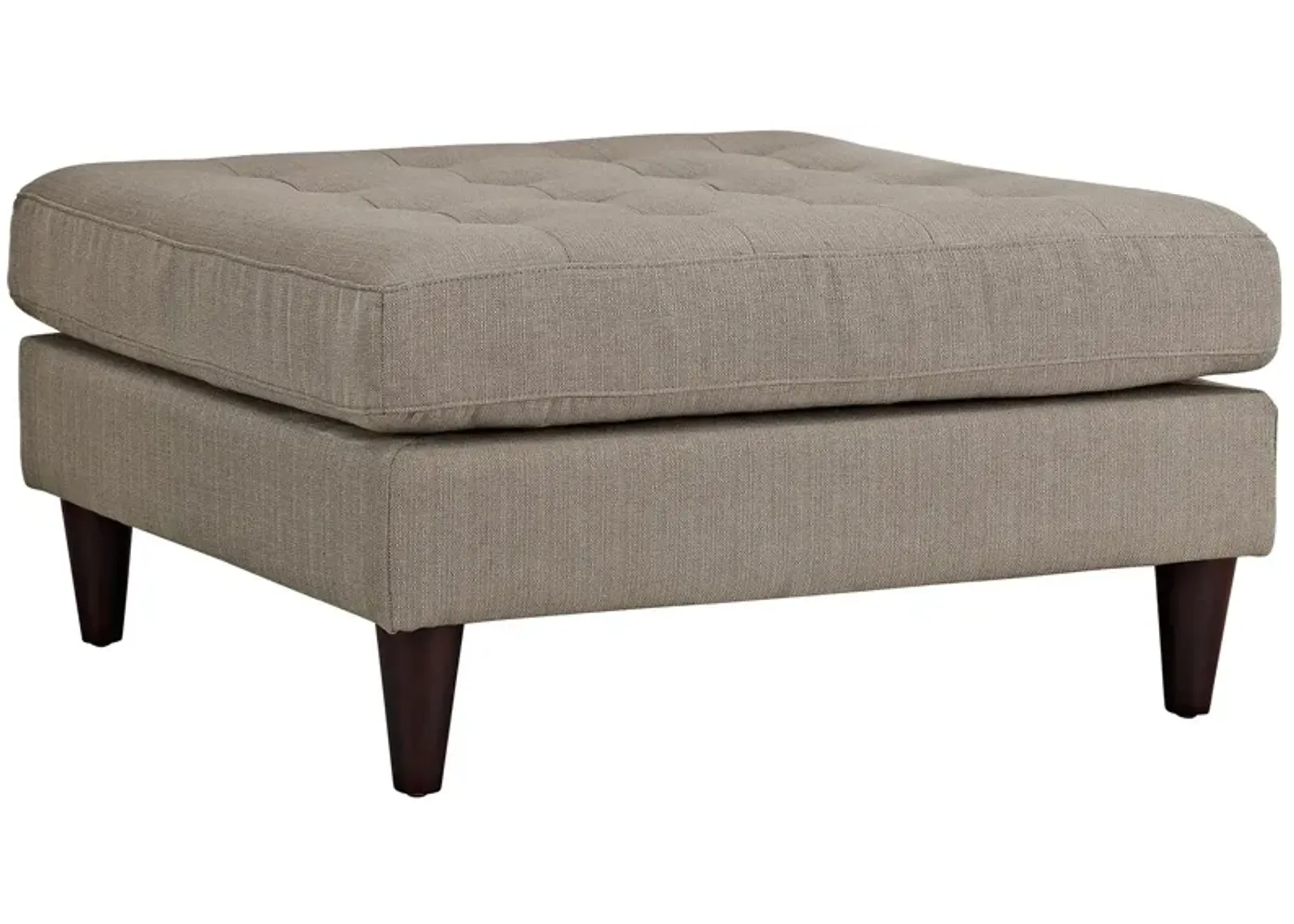 Modway Empress Mid-Century Modern Upholstered Fabric Ottoman In Wheatgrass