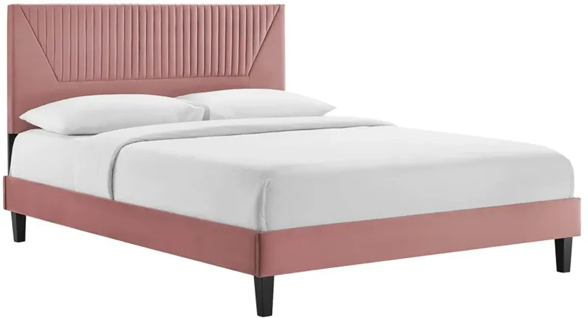 Modway - Yasmine Channel Tufted Performance Velvet Queen Platform Bed