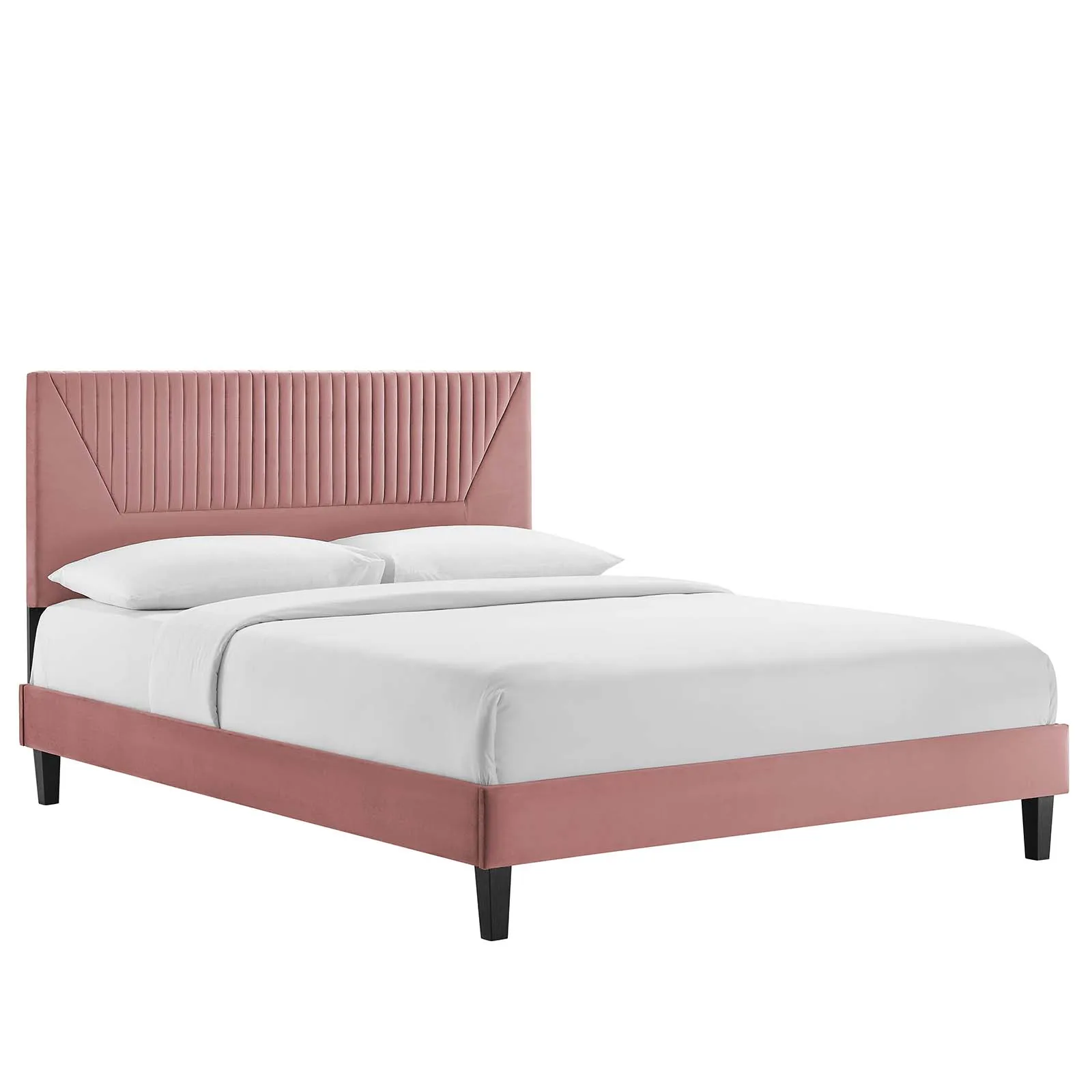 Modway - Yasmine Channel Tufted Performance Velvet Queen Platform Bed