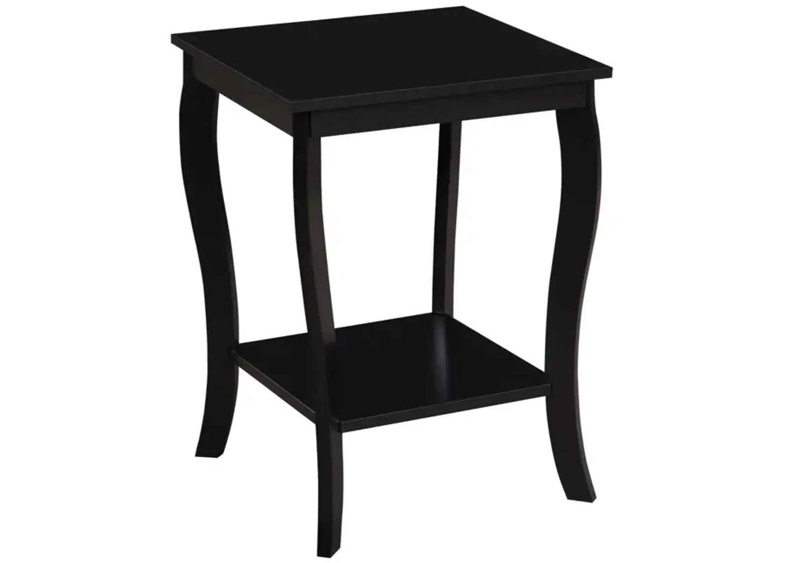 Convenience Concepts American Heritage Square End Table with Shelf, Black