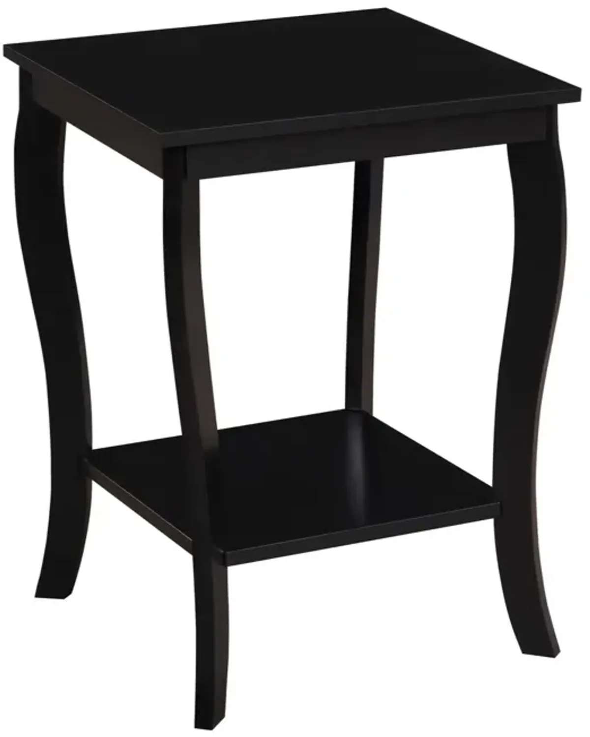 Convenience Concepts American Heritage Square End Table with Shelf, Black