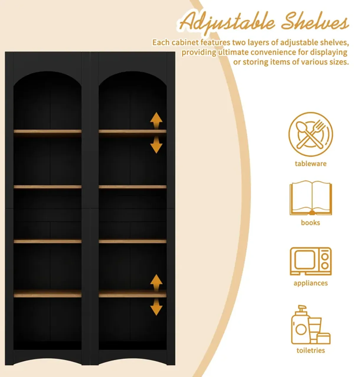 Merax Farmhouse 5 Tier Bookshelf Bookcase Storage Cabinet