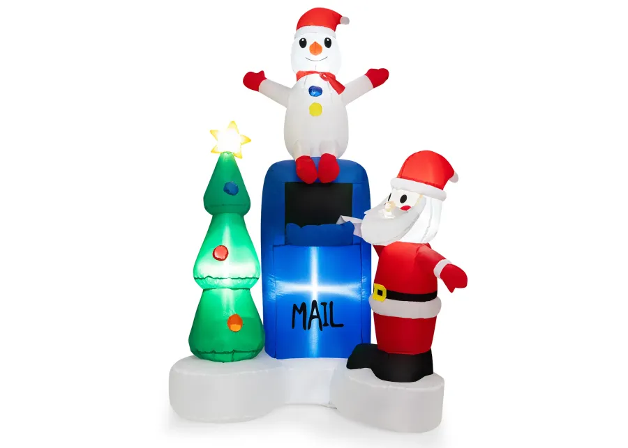 6 Feet Lighted Christmas Inflatable Mailbox Santa Claus Snowman Christmas Tree