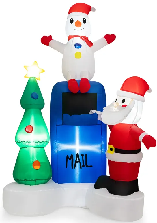 6 Feet Lighted Christmas Inflatable Mailbox Santa Claus Snowman Christmas Tree