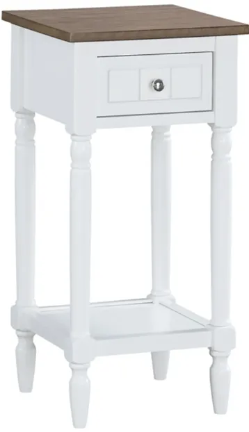 Convenience Concepts French Country Khloe 1 Drawer Accent Table with Shelf, Driftwood/White