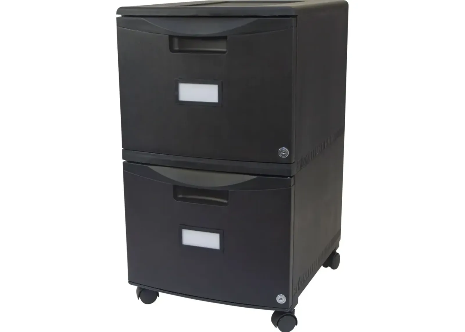 Hivvago Black 2 Drawer Locking Letter/Legal size File Cabinet with Casters/Wheels