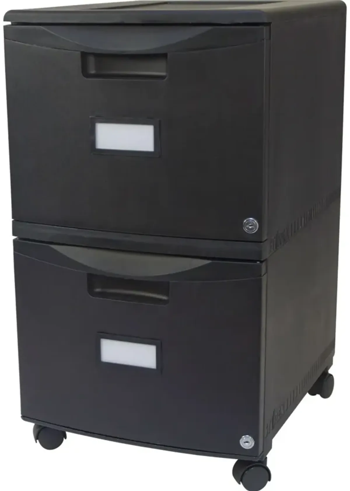 Hivvago Black 2 Drawer Locking Letter/Legal size File Cabinet with Casters/Wheels