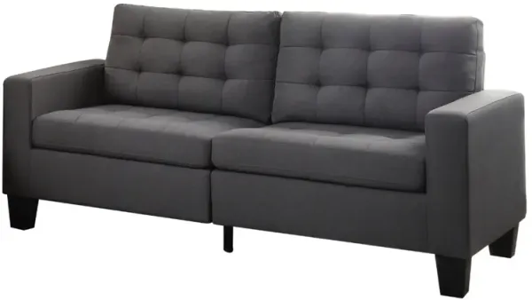 Dashing Sofa In Gray Linen Fabric-Benzara