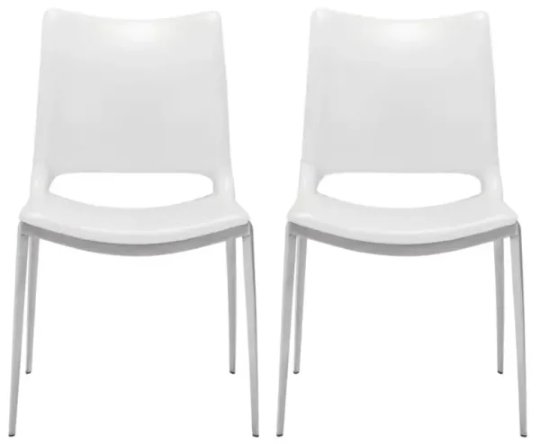 Modern Upholstered Faux Leather Dining Chairs, Set of Two for Dining Room