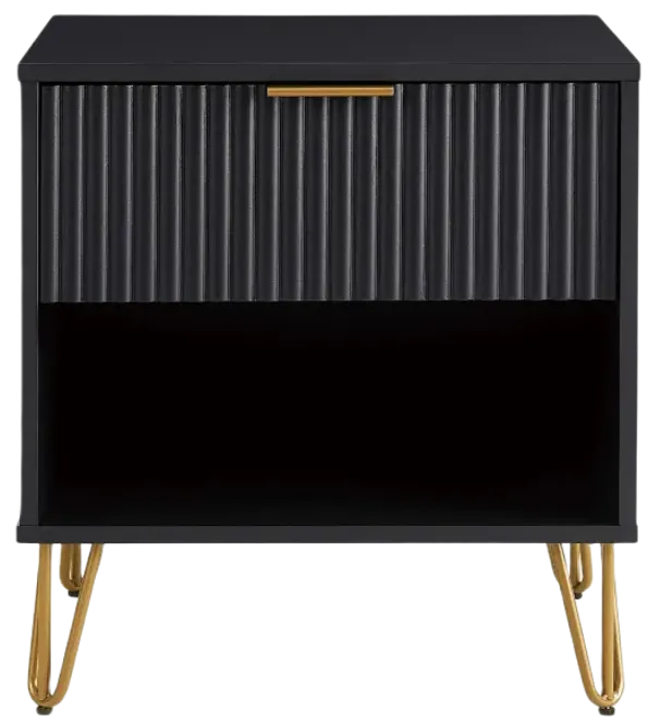 Dumbo 1-Drawer Nightstands in Black (Set of 2)