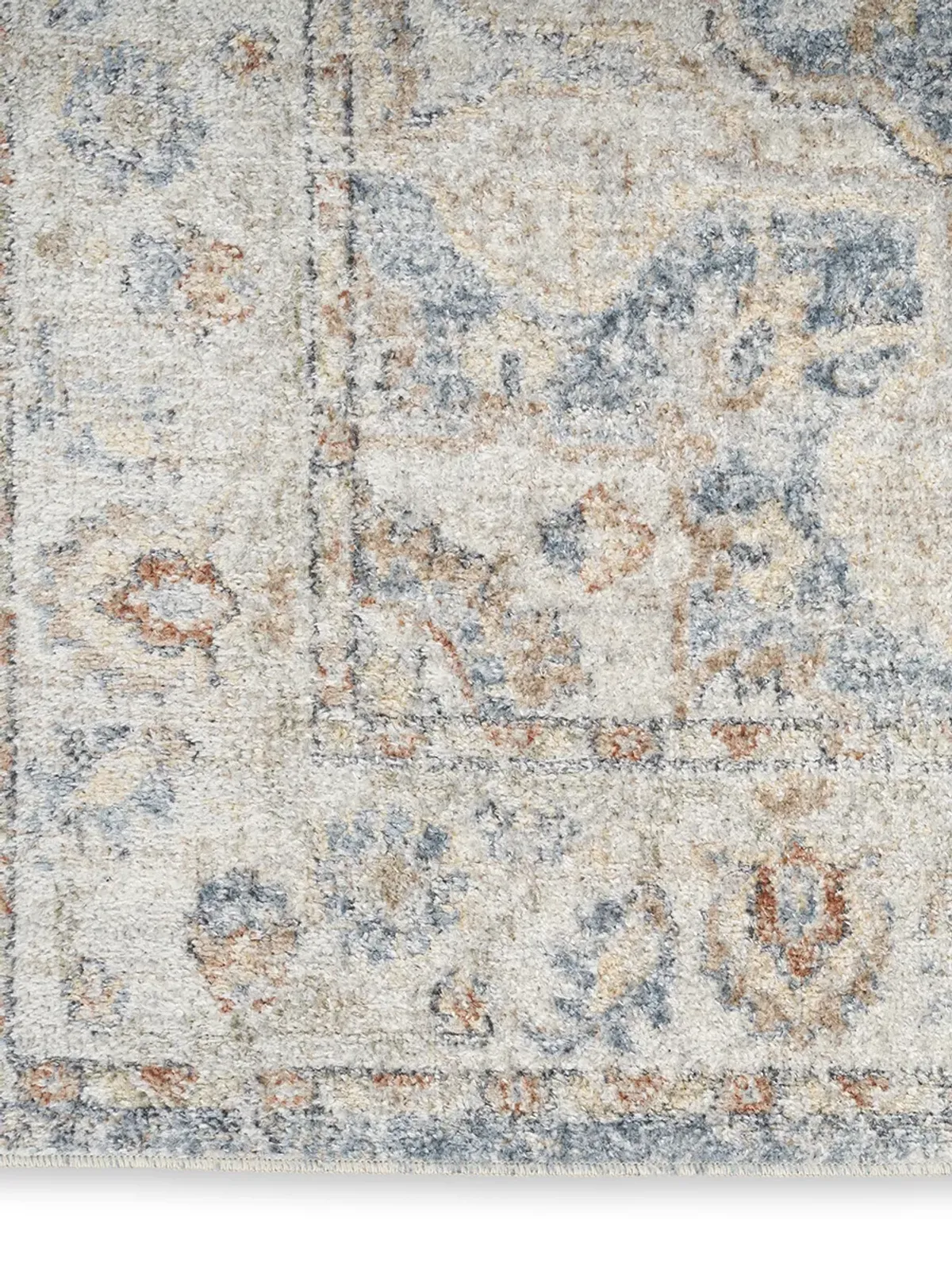 Astra Machine Washable ASW12 Denim/Multicolor 2'2" x 8' Rug