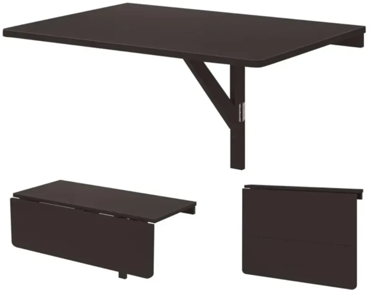 Hivvago 31.5 x 23.5 Inch Wall Mounted Folding Table for Small Spaces