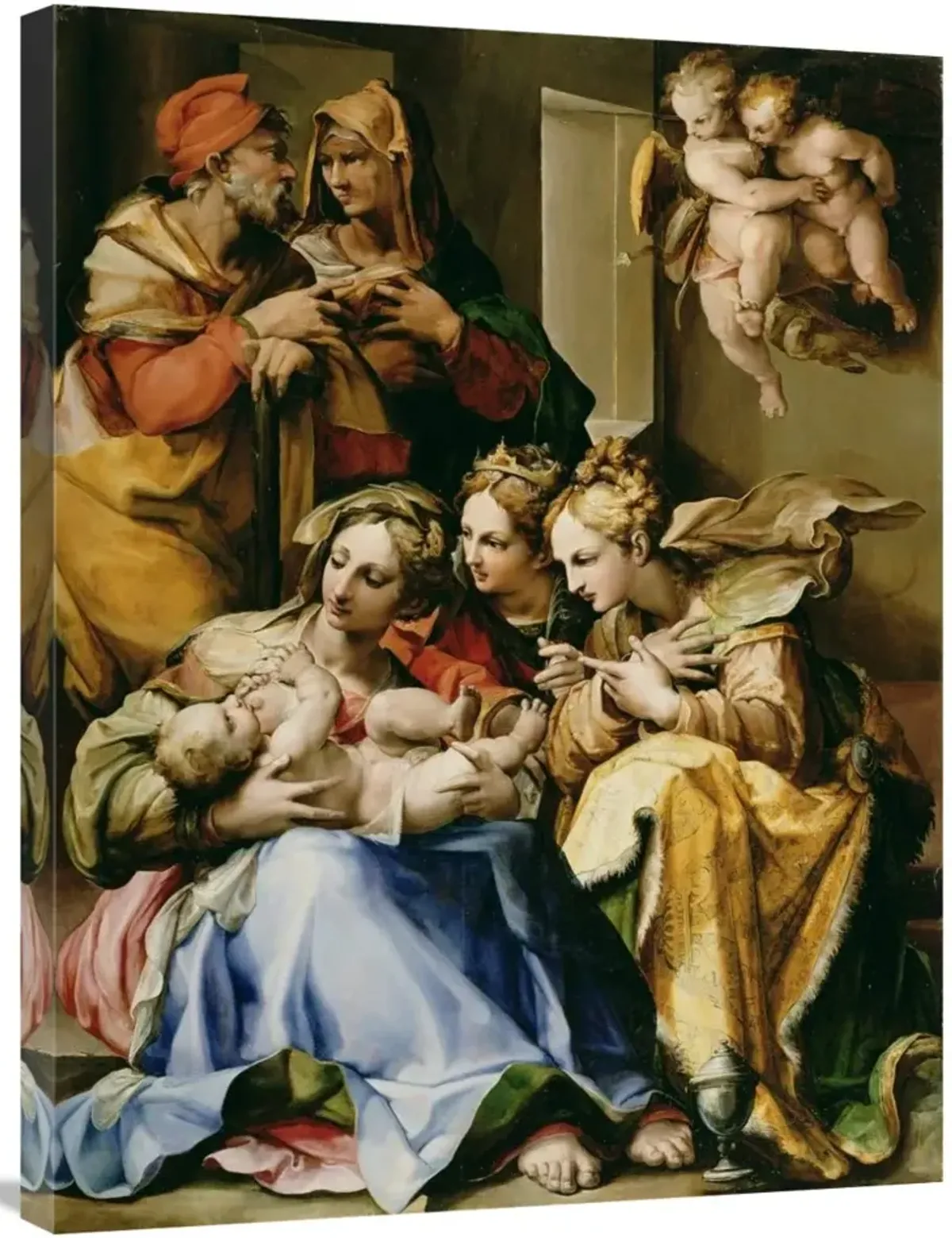 Holy Family with Saints Anne, Catherine of Alexandria, and Mary Magdalene-Canvas Art-24x32