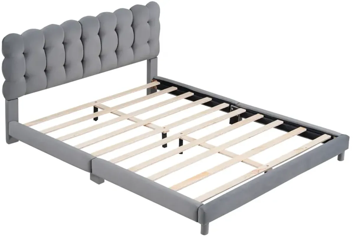 Merax Modern Upholstered Platform Bed with Headboard