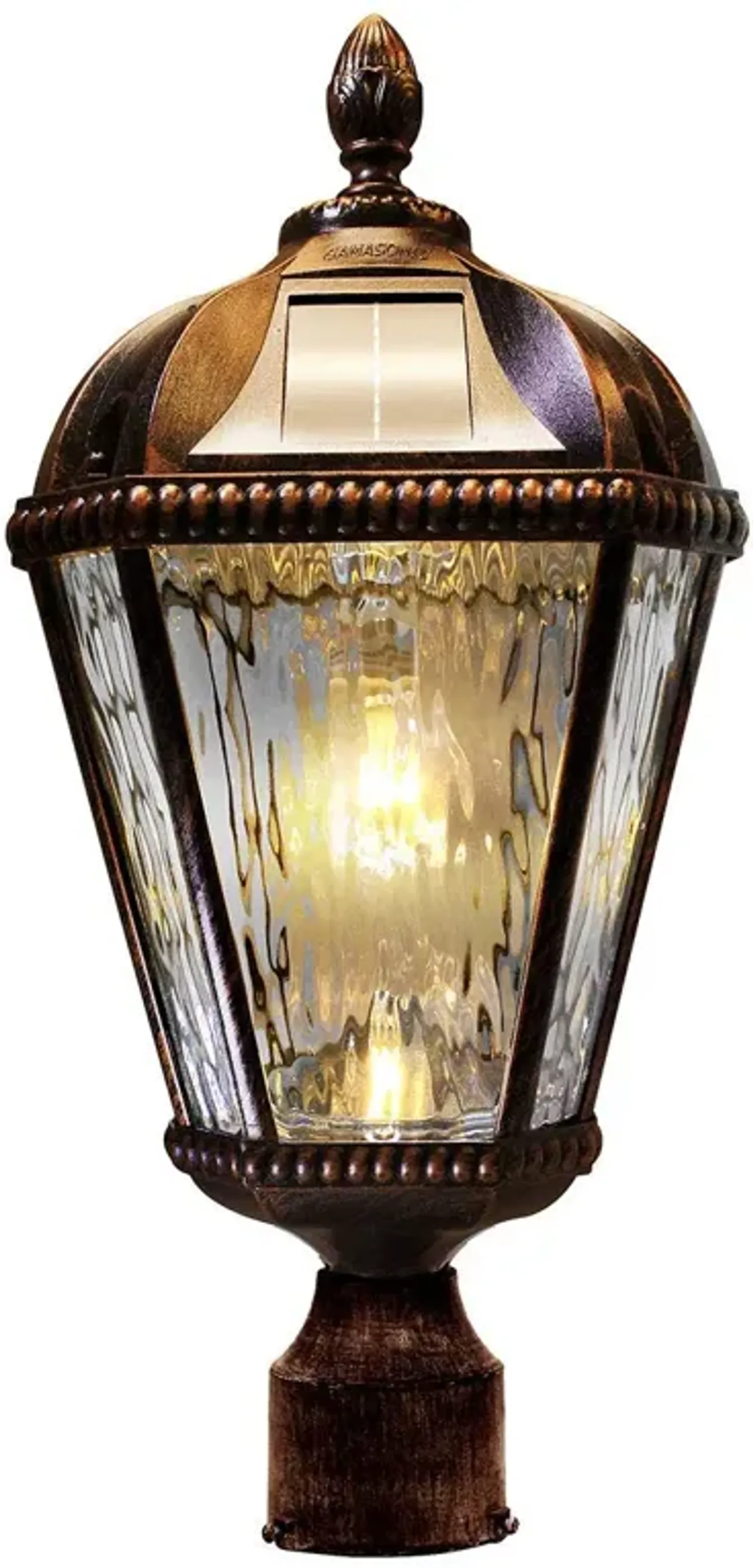 Royal Bulb Solar Light - w/GS Solar Light Bulb - 3" Fitter - Brushed Bronze