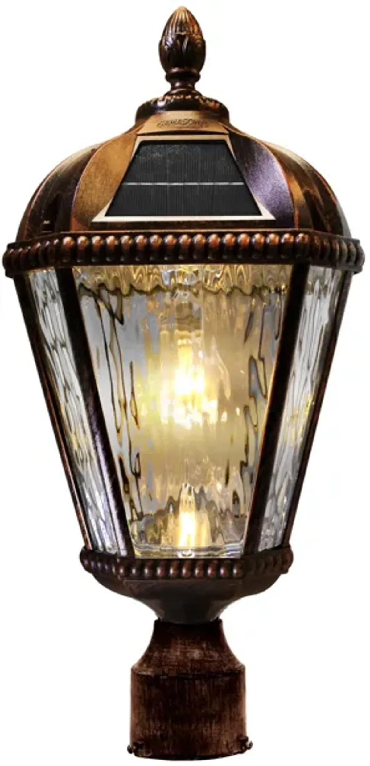 Royal Bulb Solar Light - w/GS Solar Light Bulb - 3" Fitter - Brushed Bronze