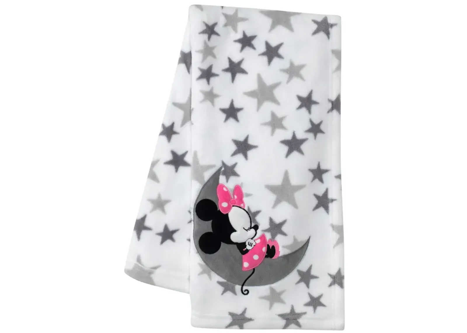 Disney Baby Minnie Mouse Gray/White Fleece Baby Blanket by Lambs & Ivy