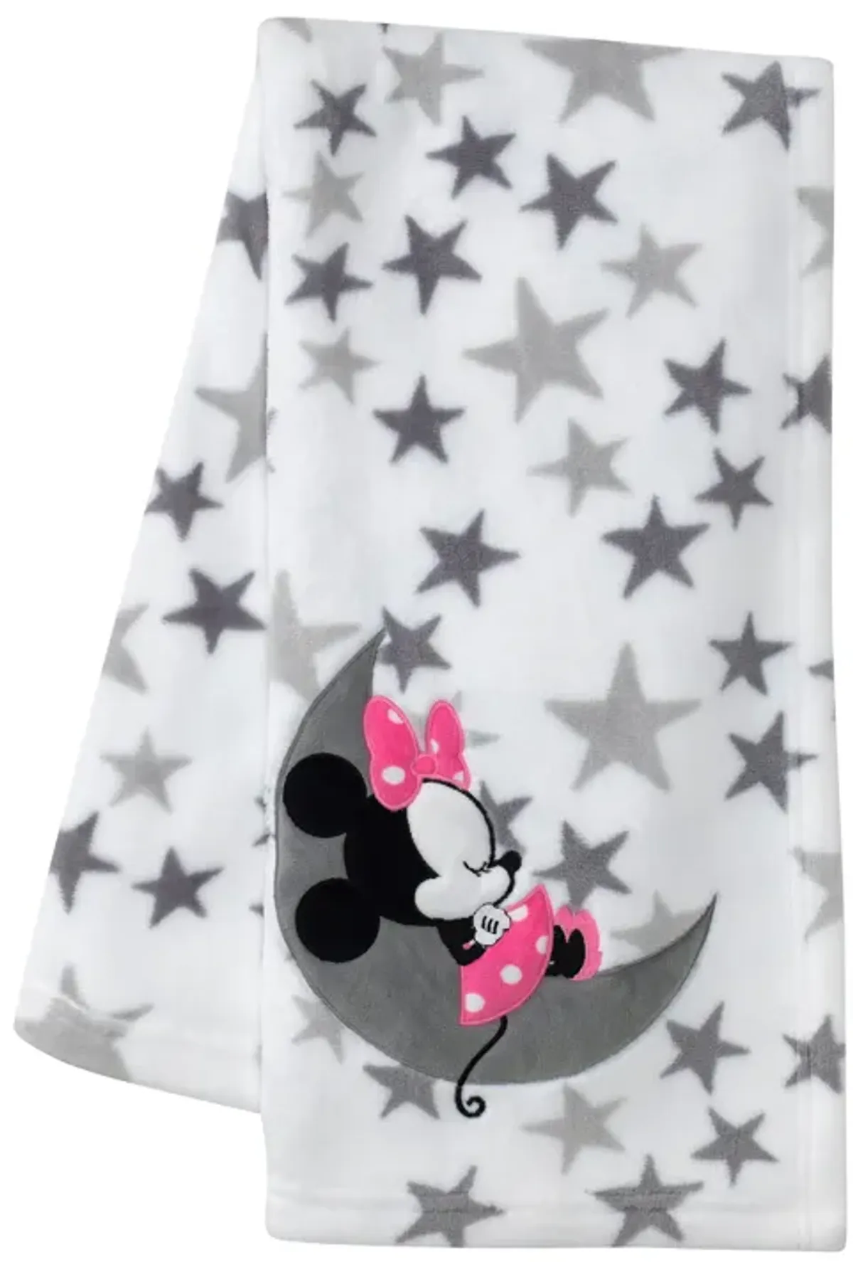 Disney Baby Minnie Mouse Gray/White Fleece Baby Blanket by Lambs & Ivy