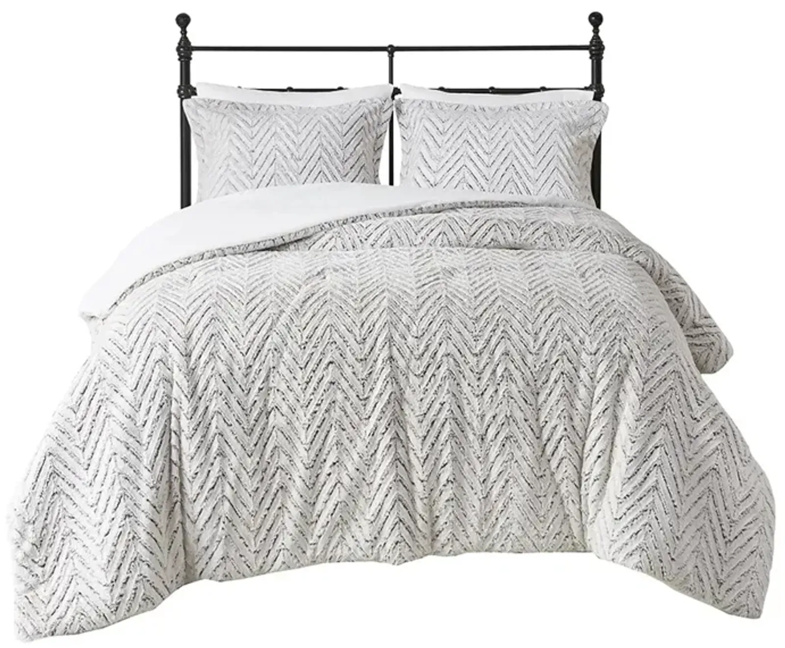 Gracie Mills Cornelia Chevron Plush Down Alternative Comforter Set