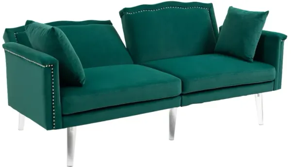 Mid Century Modern Velvet Loveseats with Pillows