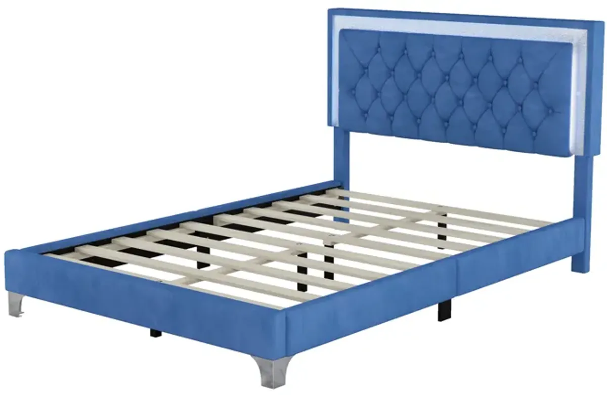 Merax Modern Velvet Platform Bed