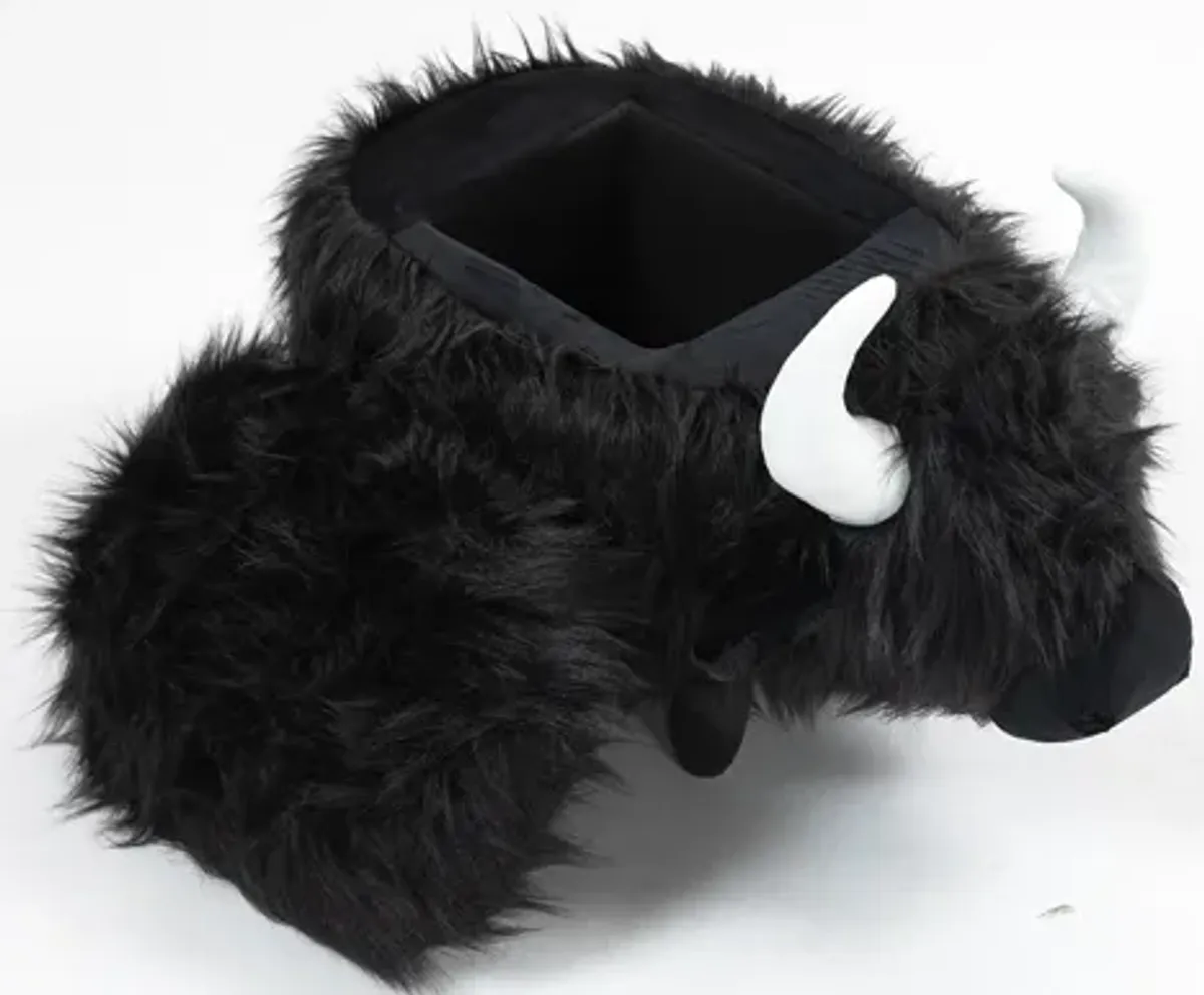 Black Cow Animal Storage Ottoman