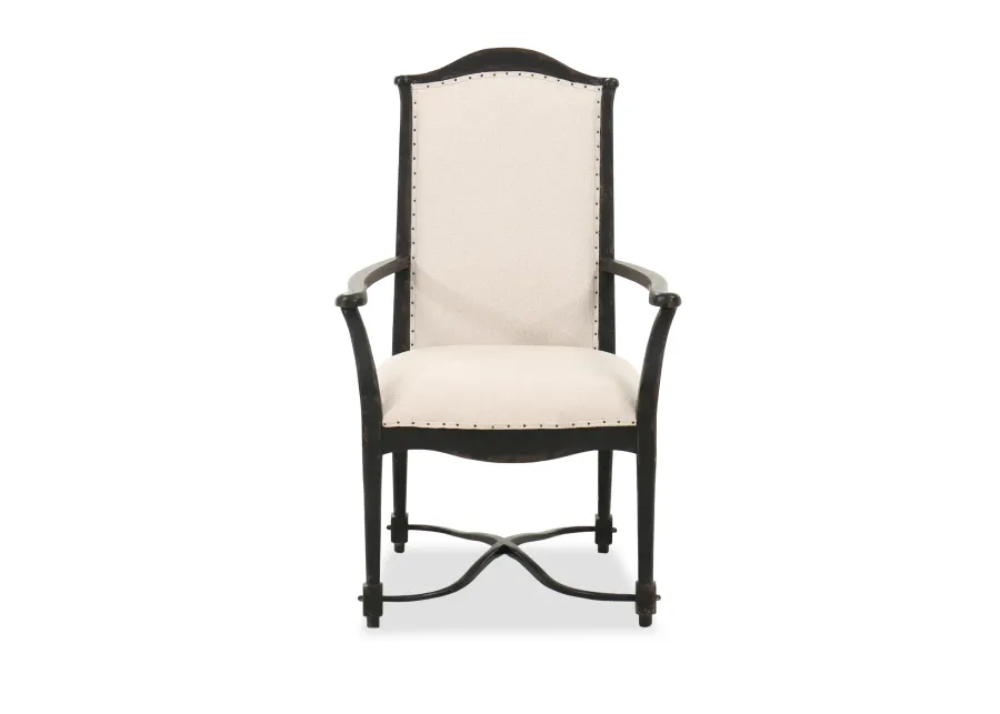 Ciao Bella Upholstered Back Arm Chair in Black